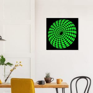 Print DONUT verde y negro de Carlos Marcano, en formato 60×60 cm.